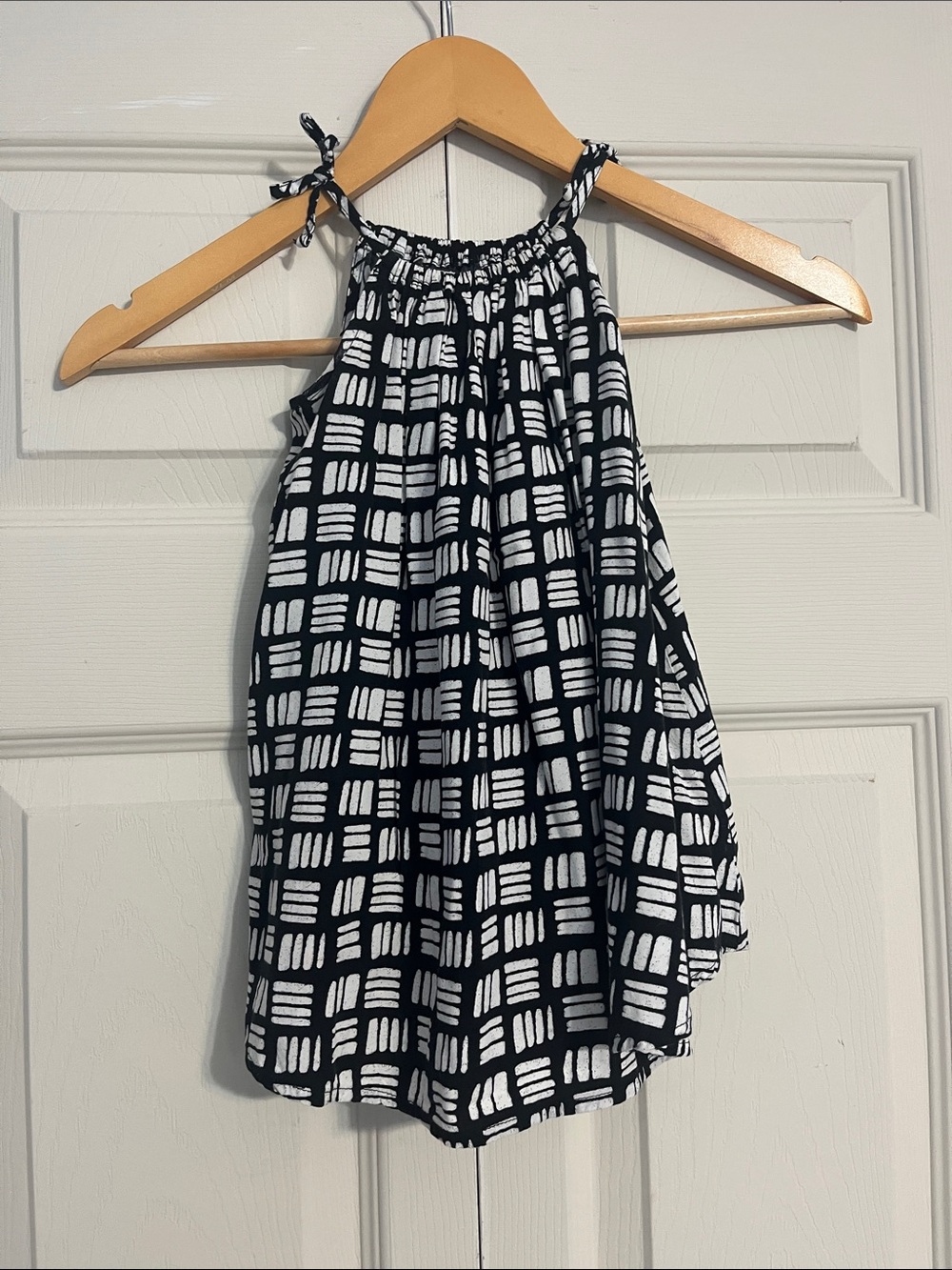 Old Navy Black and White Geometric Halter Dress - Girls